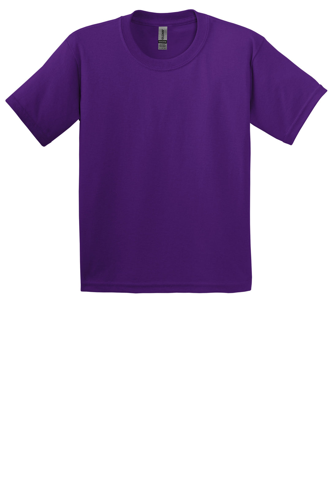 Front View of Purple Gildan - Youth Ultra Cotton 100% US Cotton T-Shirt. 2000B