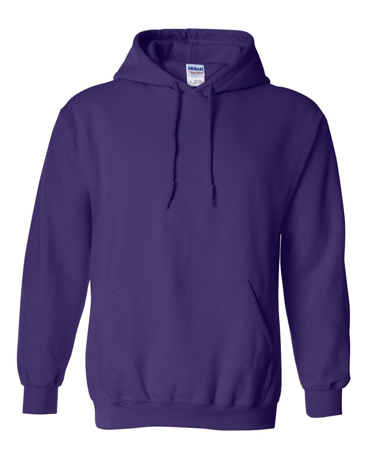 Front View of Purple Heavy Blend™ Hooded Sweatshirt - 18500