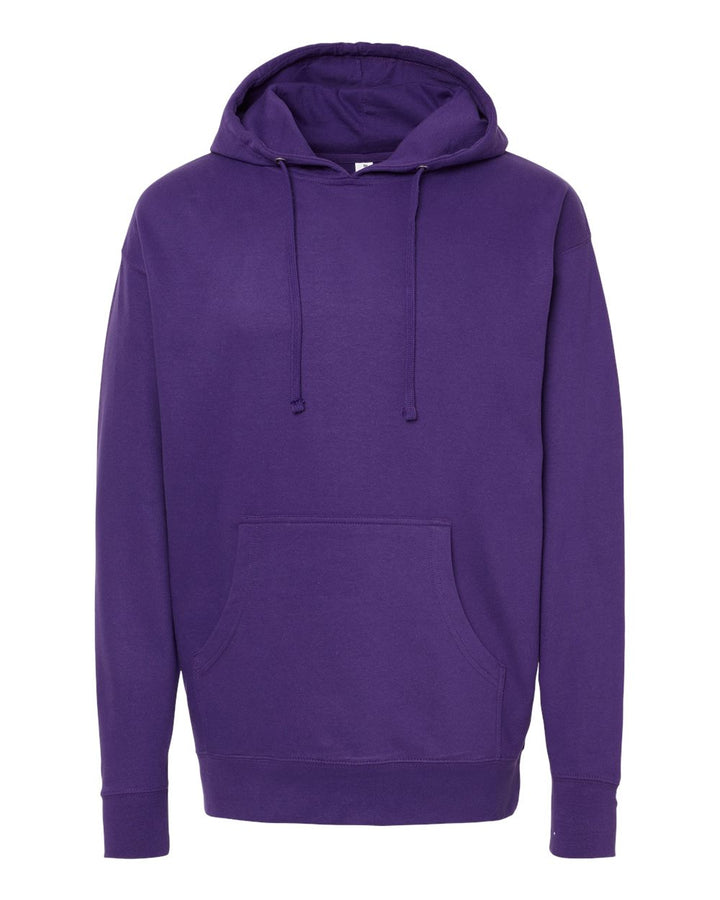 Front View of Purple Midweight Hooded Sweatshirt - SS4500