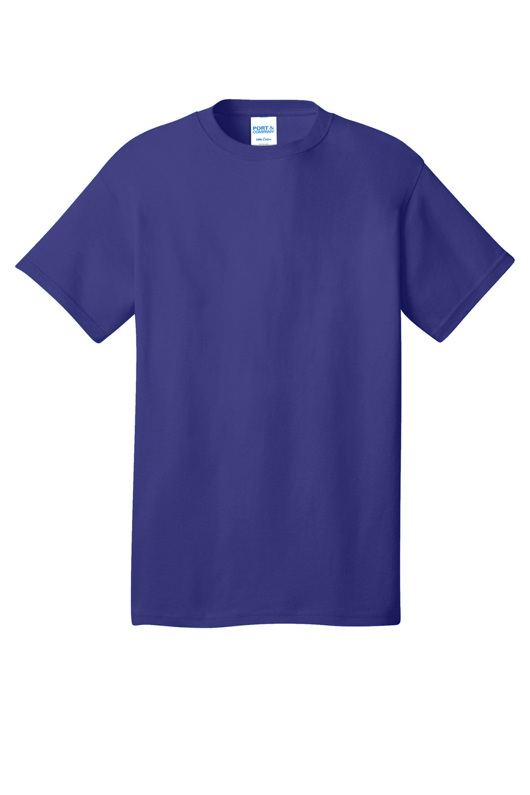 Front View of Purple Port & Company - Core Cotton Tee. PC54