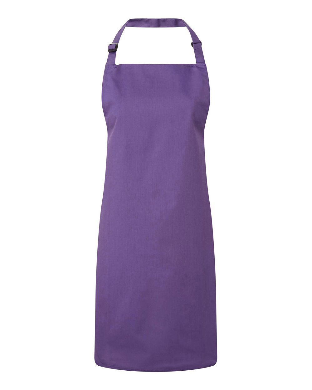 Front View of Purple Recycled Bib Apron - RP150