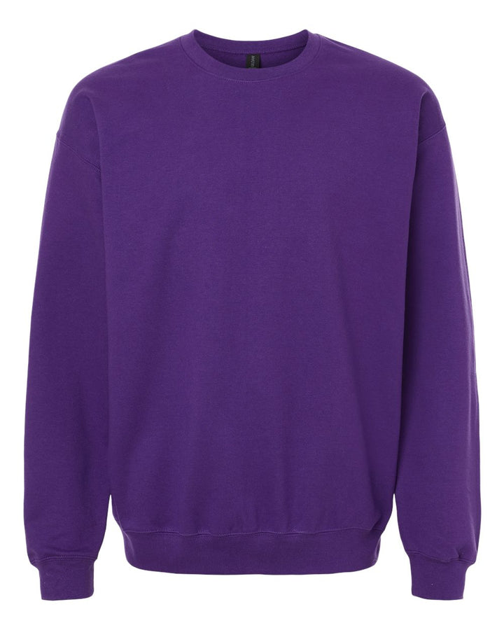 Front View of Purple Softstyle® Midweight Crewneck Sweatshirt - SF000