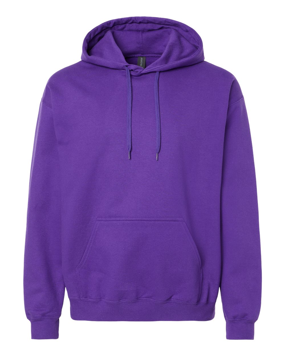 Front View of Purple Softstyle® Midweight Hooded Sweatshirt - SF500