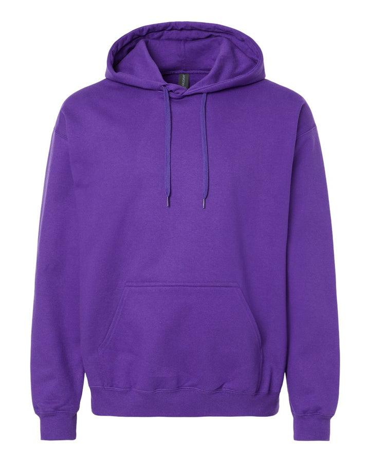 Front View of Purple Softstyle® Midweight Hooded Sweatshirt - SF500