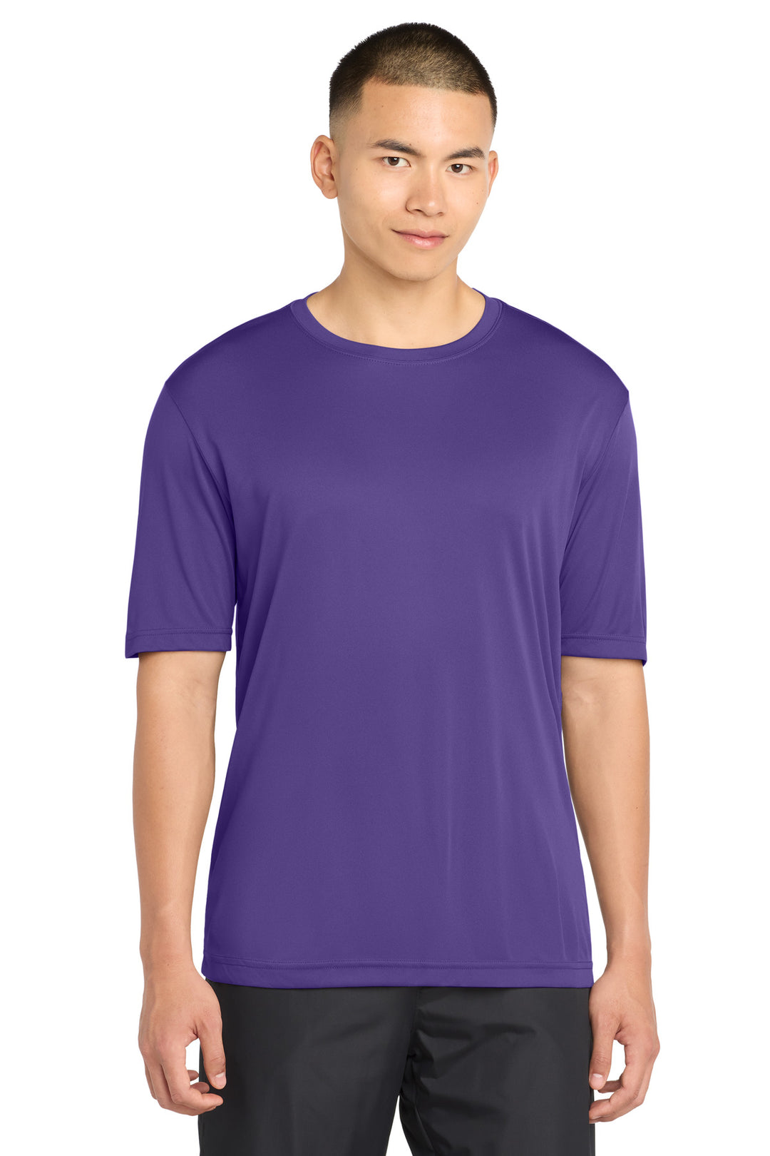 Front View of Purple Sport-Tek PosiCharge Competitor Tee. ST350