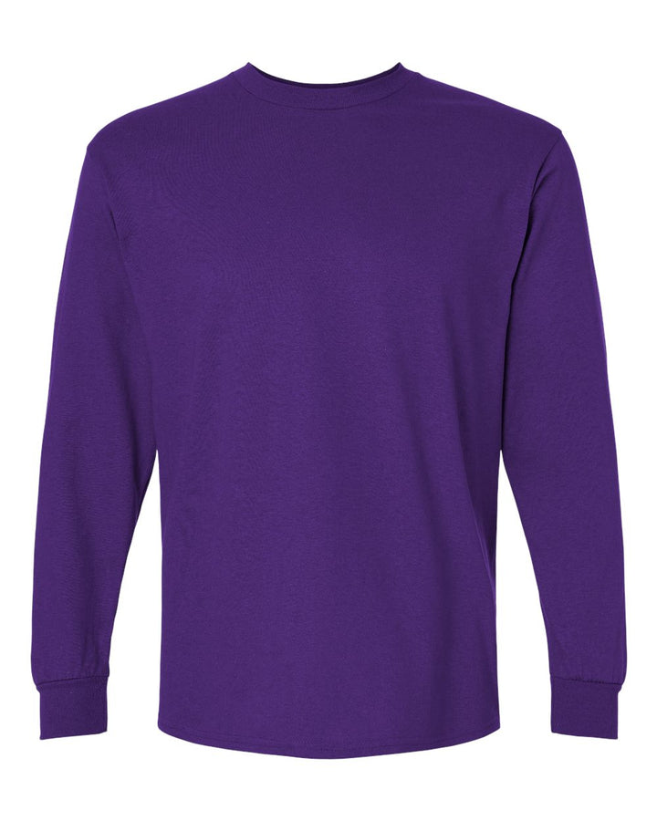 Front View of Purple Ultra Cotton® Long Sleeve T-Shirt - 2400