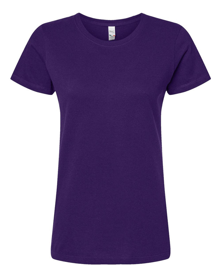 Front View of Purple Women's Gold Soft Touch T-Shirt - 4810