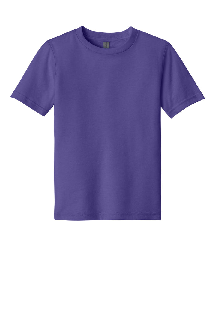 Front View of PurpleRush Next Level Apparel Youth CVC Tee NL3312