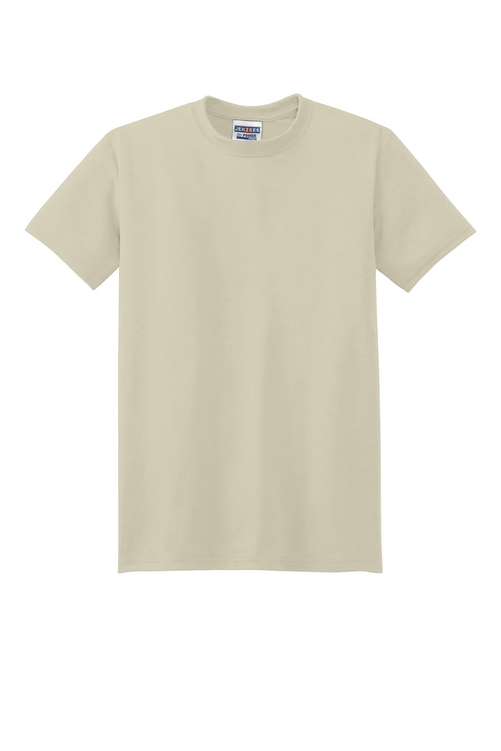 Front View of Putty Jerzees Dri-Power 100% Polyester T-Shirt. 21M