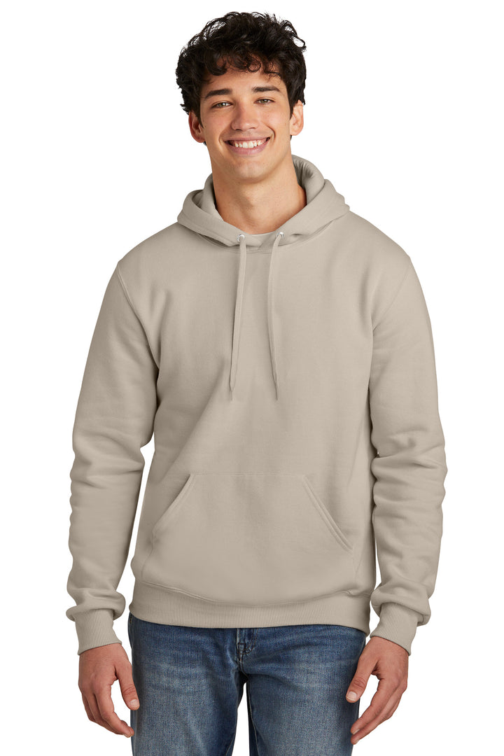 Front View of Putty Jerzees Eco Premium Blend Pullover Hooded Sweatshirt 700M