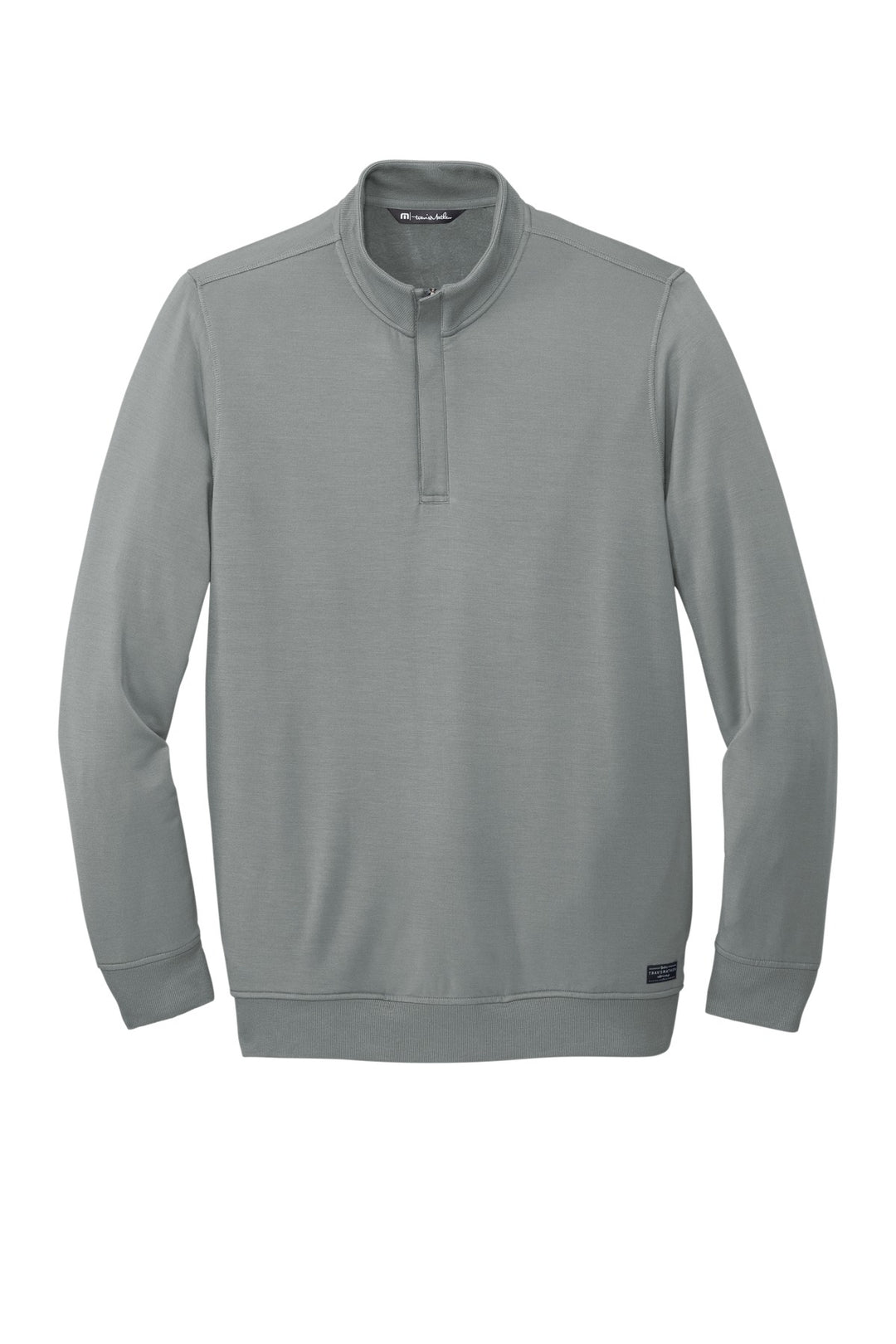 Front View of QuiShaGrey TravisMathew Newport 1/4-Zip Fleece. TM1MU419
