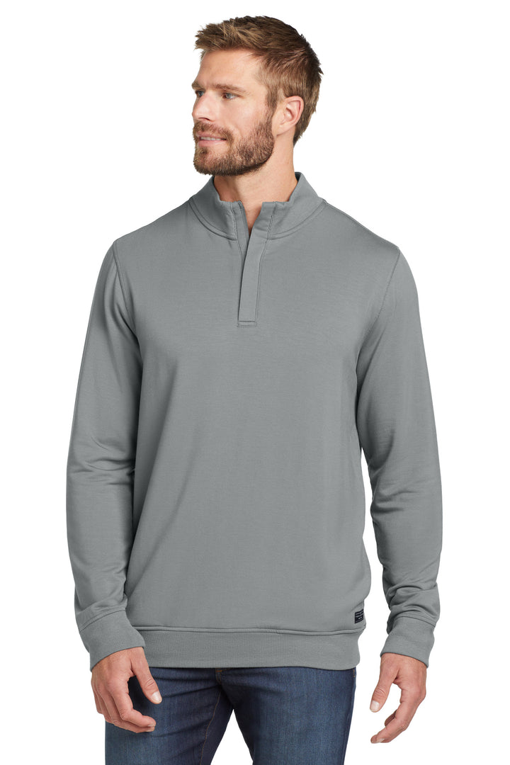 Front View of QuiShaGrey TravisMathew Newport 1/4-Zip Fleece. TM1MU419
