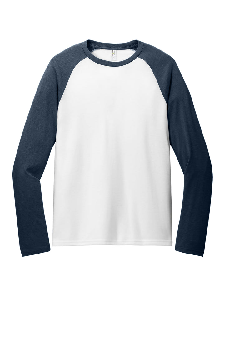 Front View of RblBl/BtWh Allmade Unisex Tri-Blend Long Sleeve Colorblock Raglan AL6009