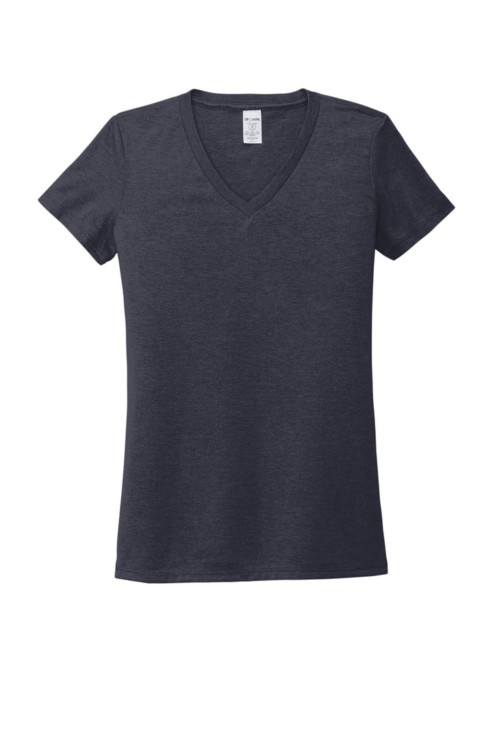 Front View of Rebel Blue Allmade Women's Tri-Blend V-Neck Tee AL2018