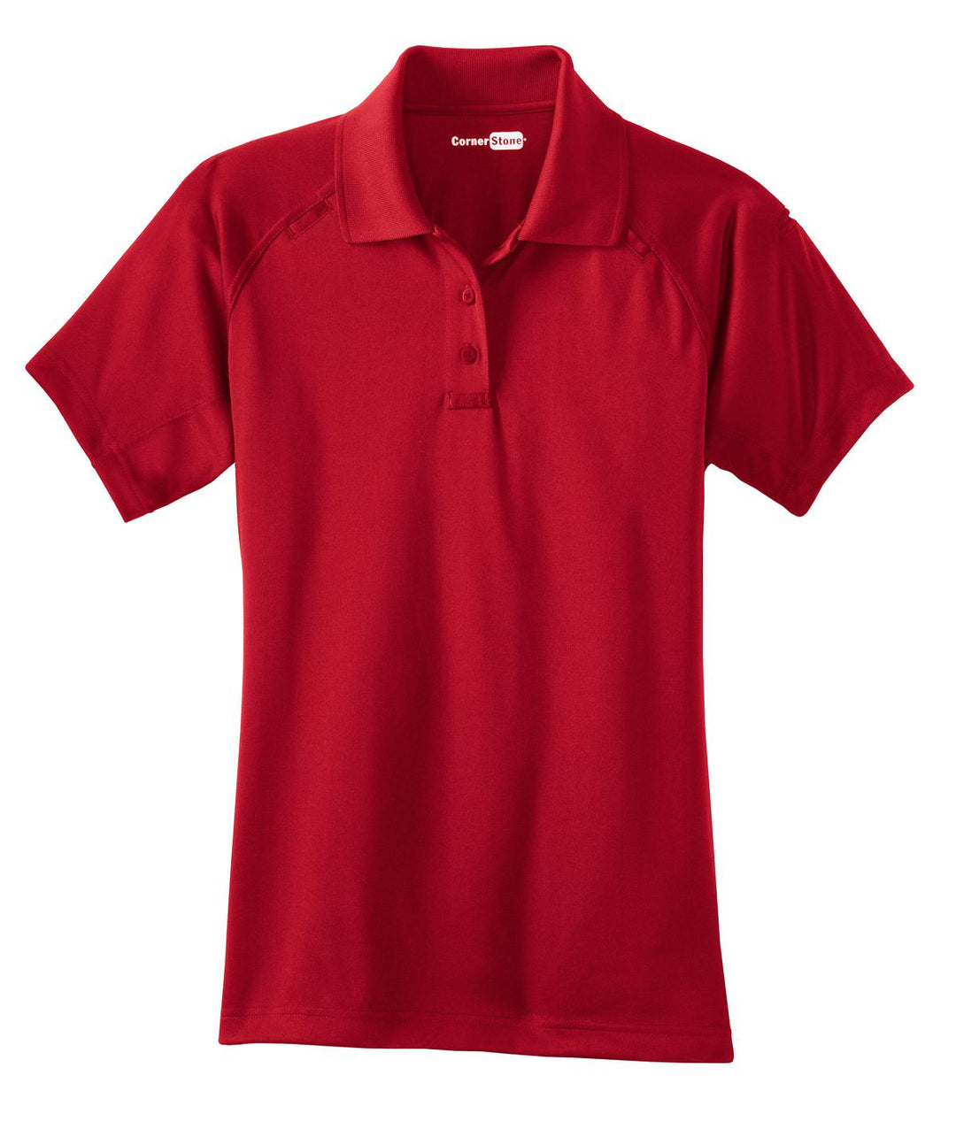 Front View of Red CornerStone Women's Select Snag-Proof Tactical Polo. CS411