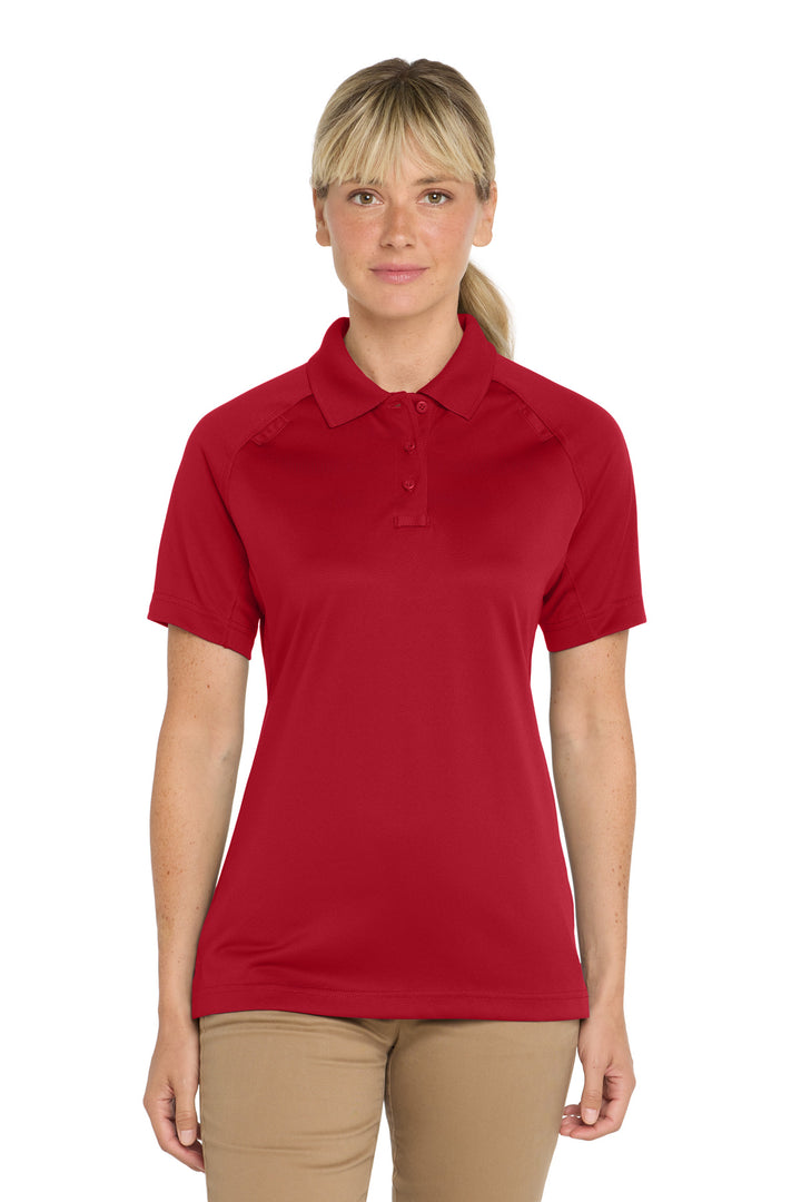 Front View of Red CornerStone Women's Select Snag-Proof Tactical Polo. CS411