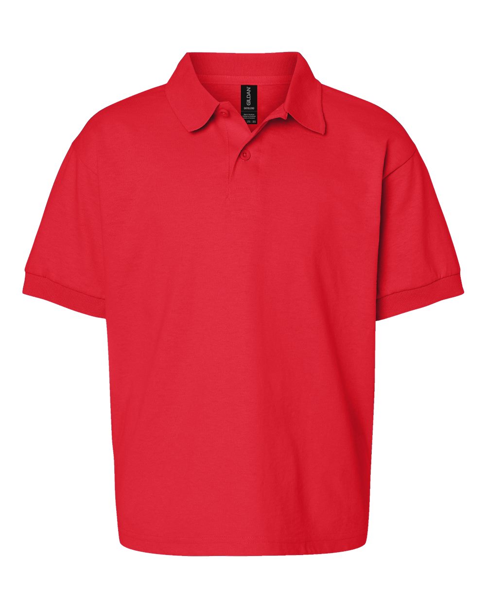 Front View of Red DryBlend® Youth Jersey Polo - 8800B