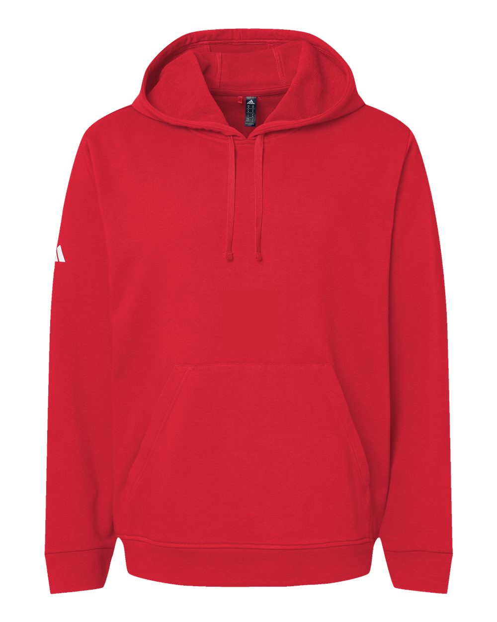 Front View of Red Fleece Hooded Sweatshirt - A432