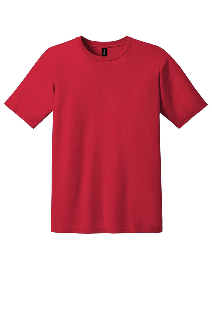 Front View of Red Gildan 100% Ring Spun Cotton T-Shirt. 980