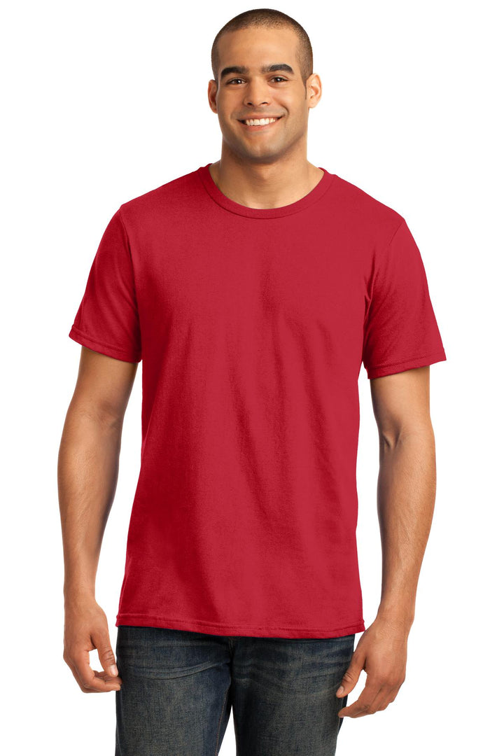 Front View of Red Gildan 100% Ring Spun Cotton T-Shirt. 980