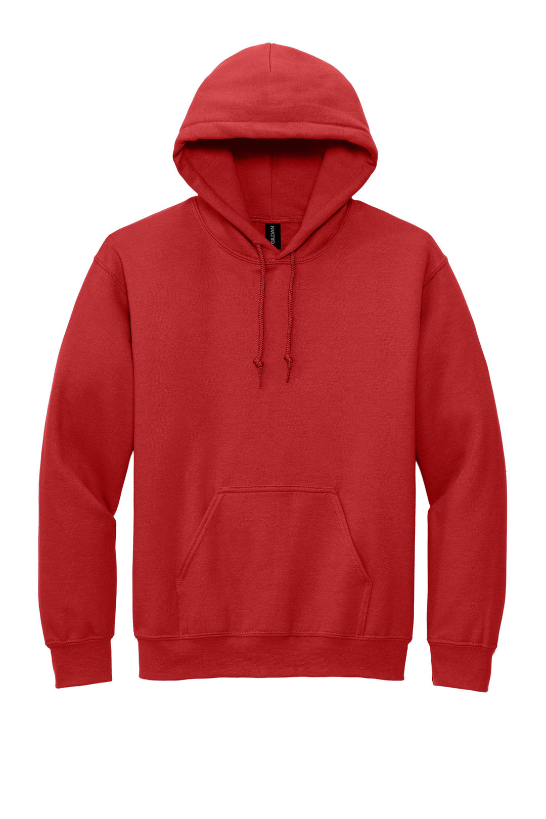 Front View of Red Gildan - DryBlend Pullover Hooded Sweatshirt. 12500