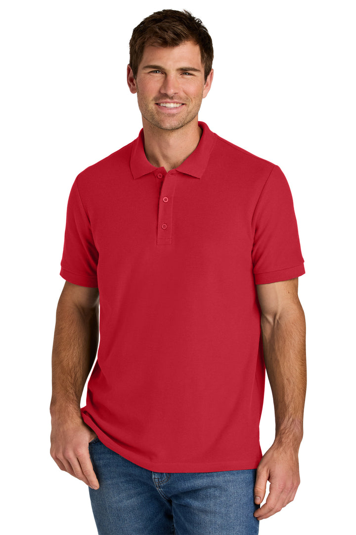 Front View of Red Gildan Hammer Pique Polo 85800