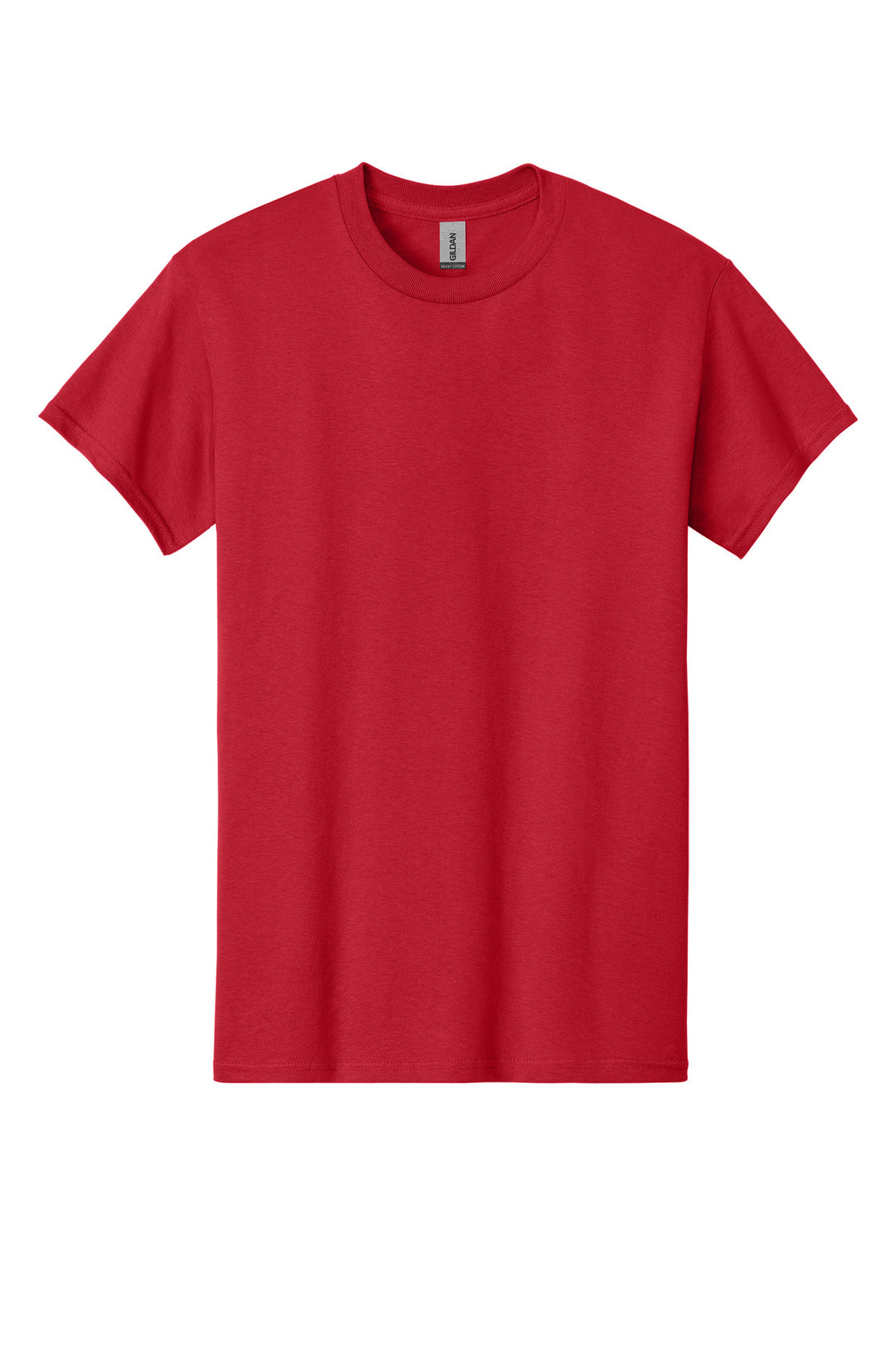 Front View of Red Gildan - Heavy Cotton 100% Cotton T-Shirt. 5000