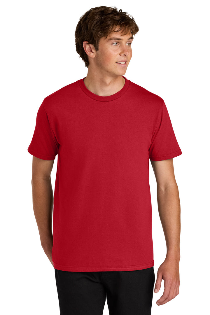 Front View of Red Gildan Softstyle Midweight Tee 65000