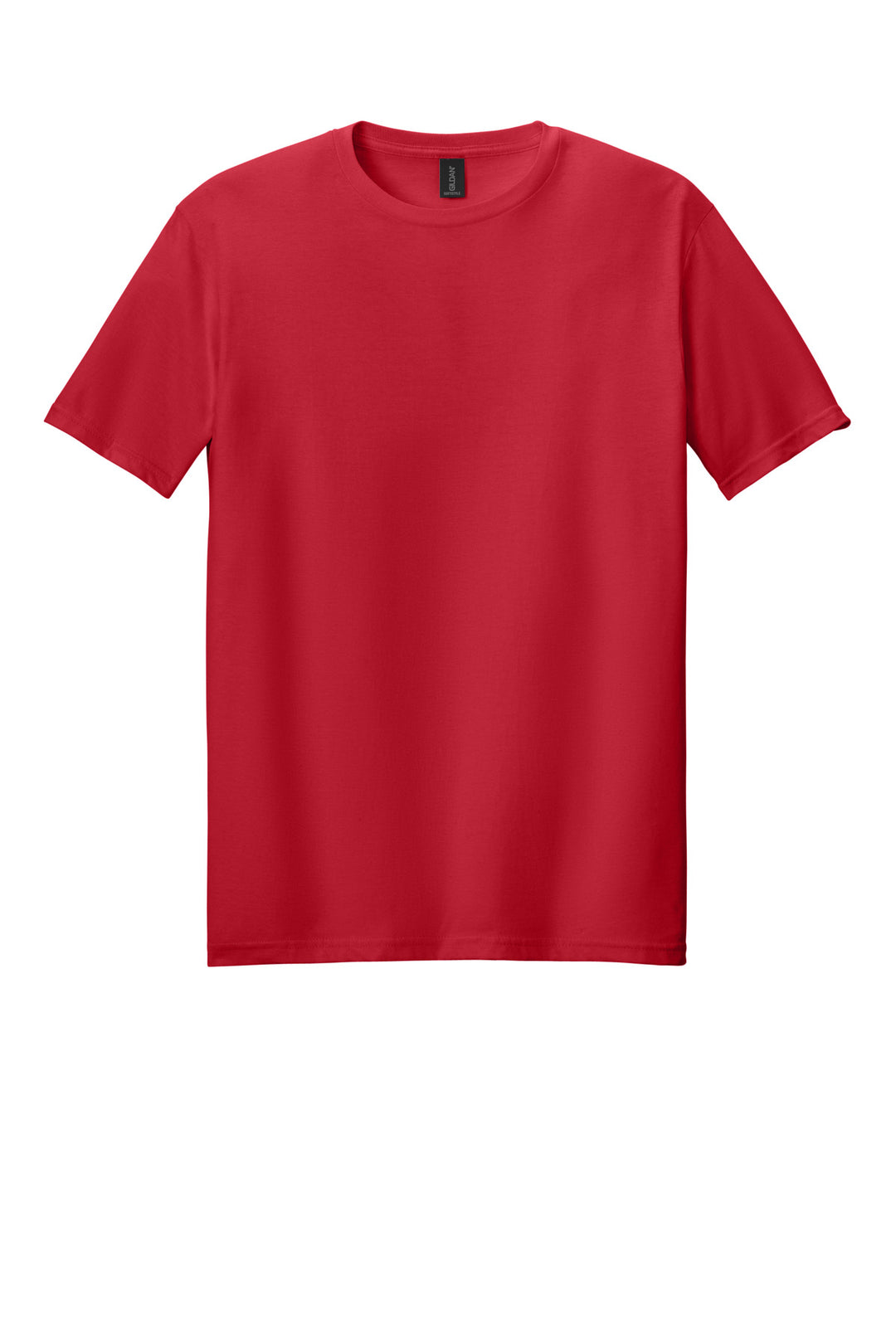 Front View of Red Gildan Softstyle T-Shirt. 64000