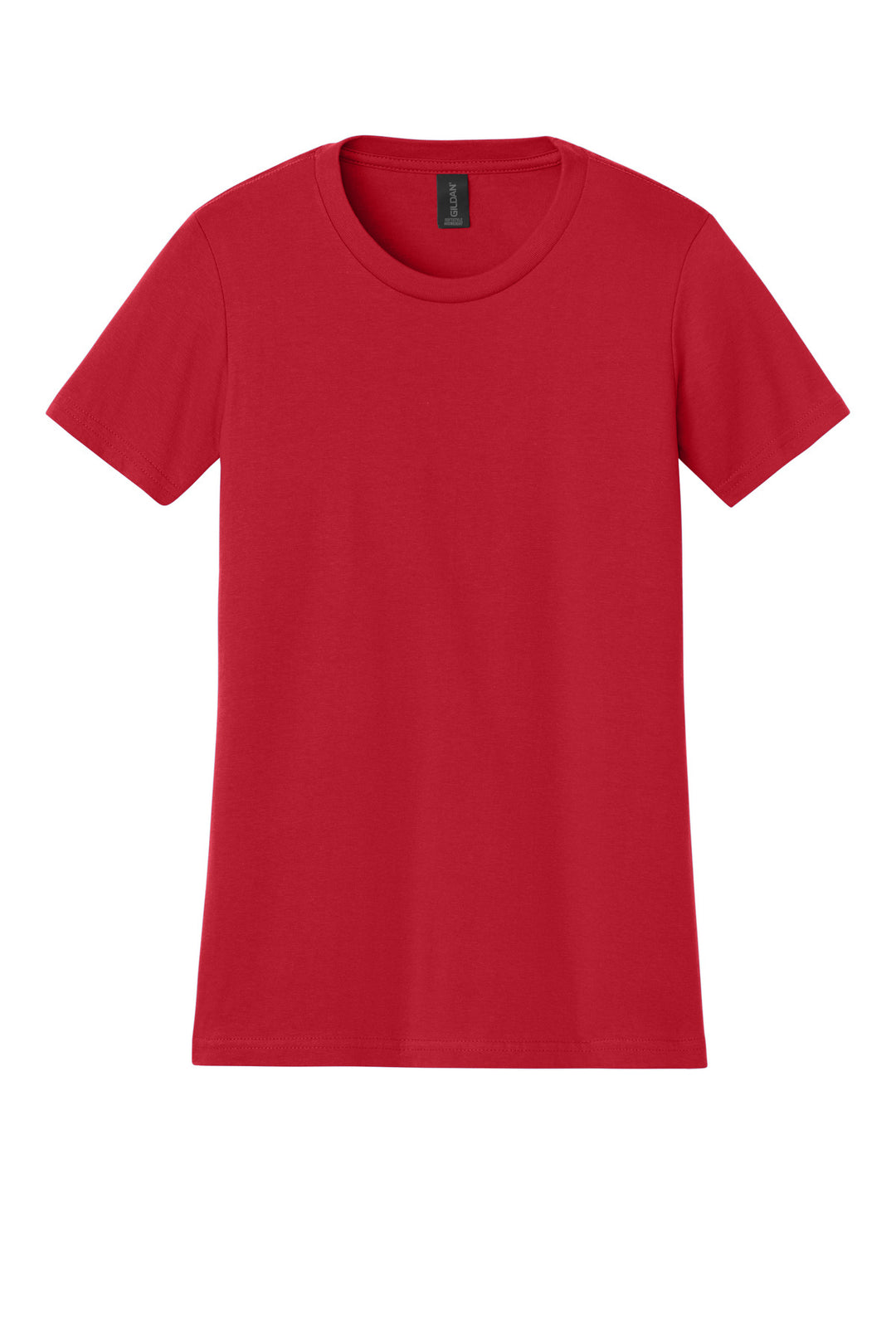 Front View of Red Gildan Women's Softstyle Midweight Tee 65000L