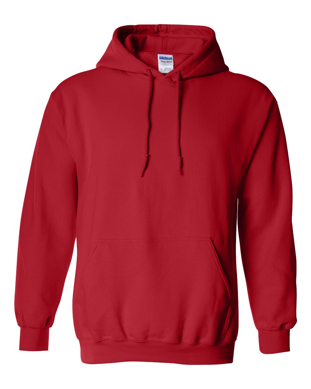 Front View of Red Heavy Blend™ Hooded Sweatshirt - 18500