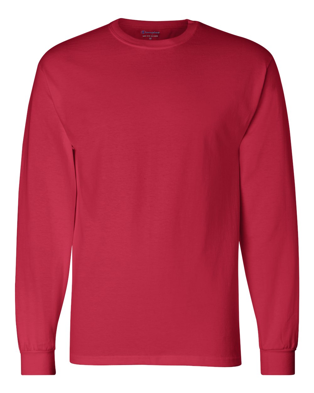 Front View of Red Long Sleeve T-Shirt - CC8C