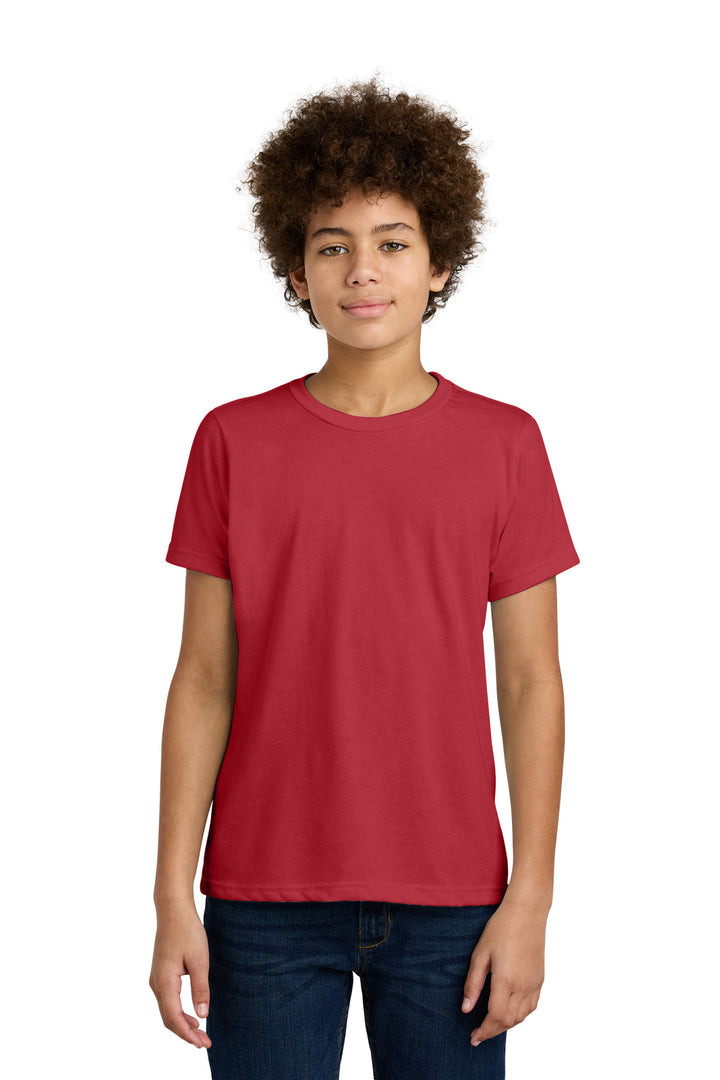 Front View of Red Next Level Apparel Youth CVC Tee NL3312