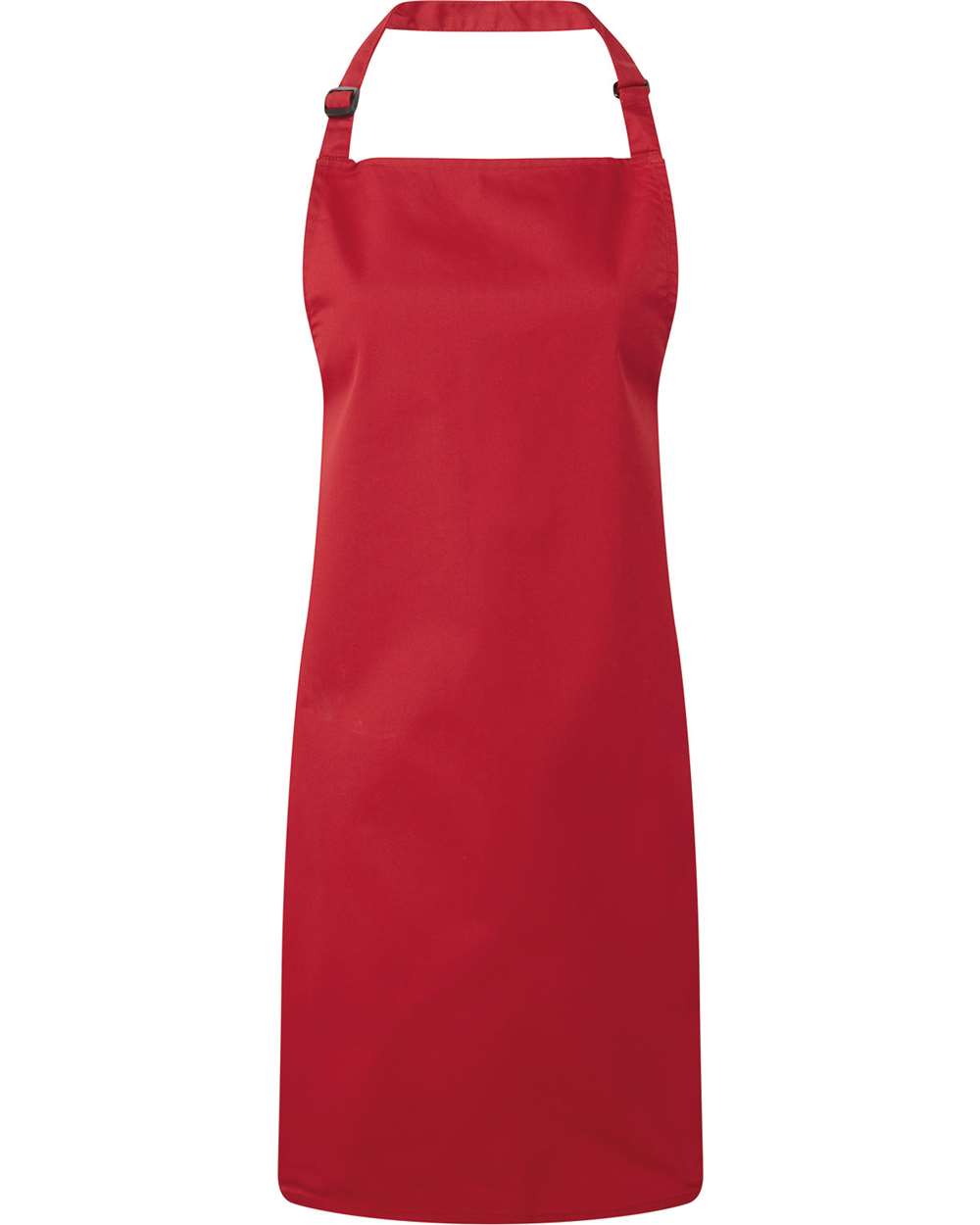Front View of Red Recycled Bib Apron - RP150