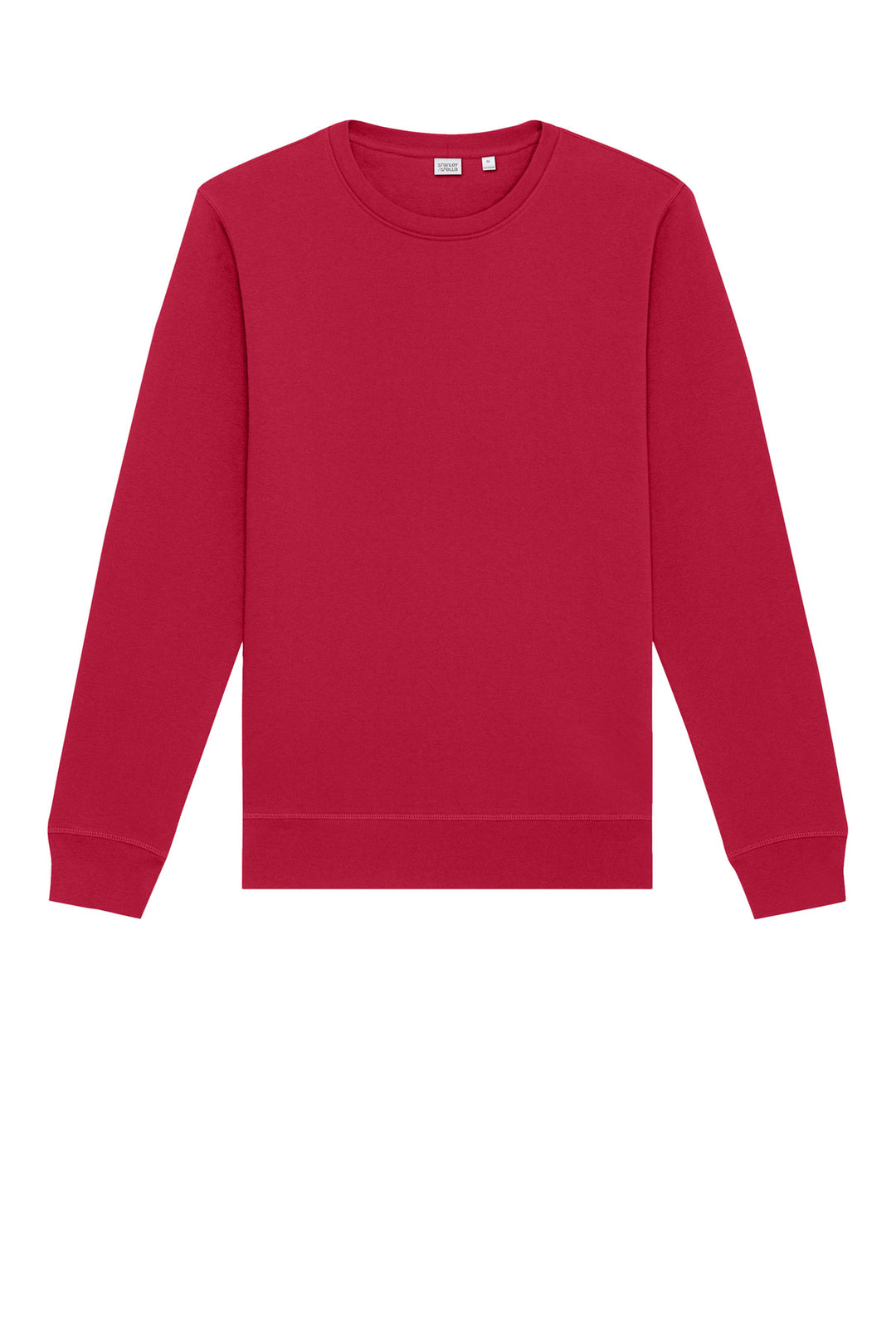 Front View of Red Stanley/Stella Unisex Roller Crewneck Sweatshirt SXU010
