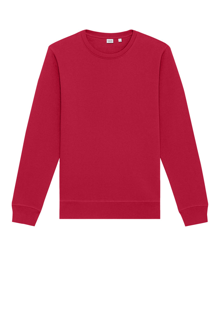 Front View of Red Stanley/Stella Unisex Roller Crewneck Sweatshirt SXU010