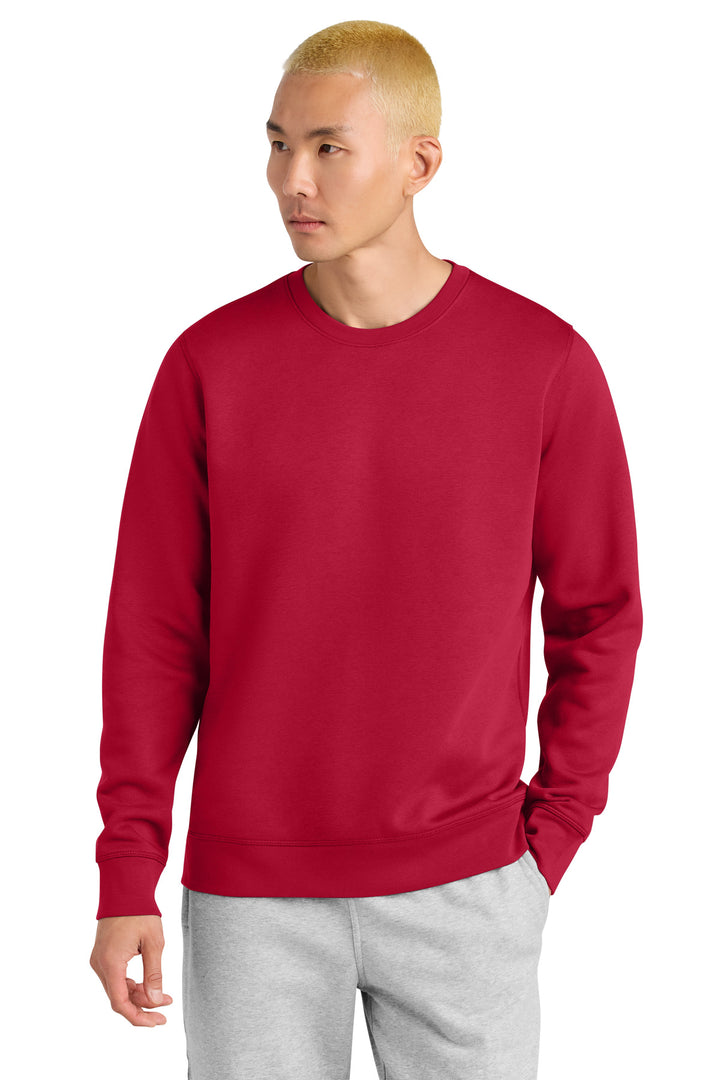 Front View of Red Stanley/Stella Unisex Roller Crewneck Sweatshirt SXU010