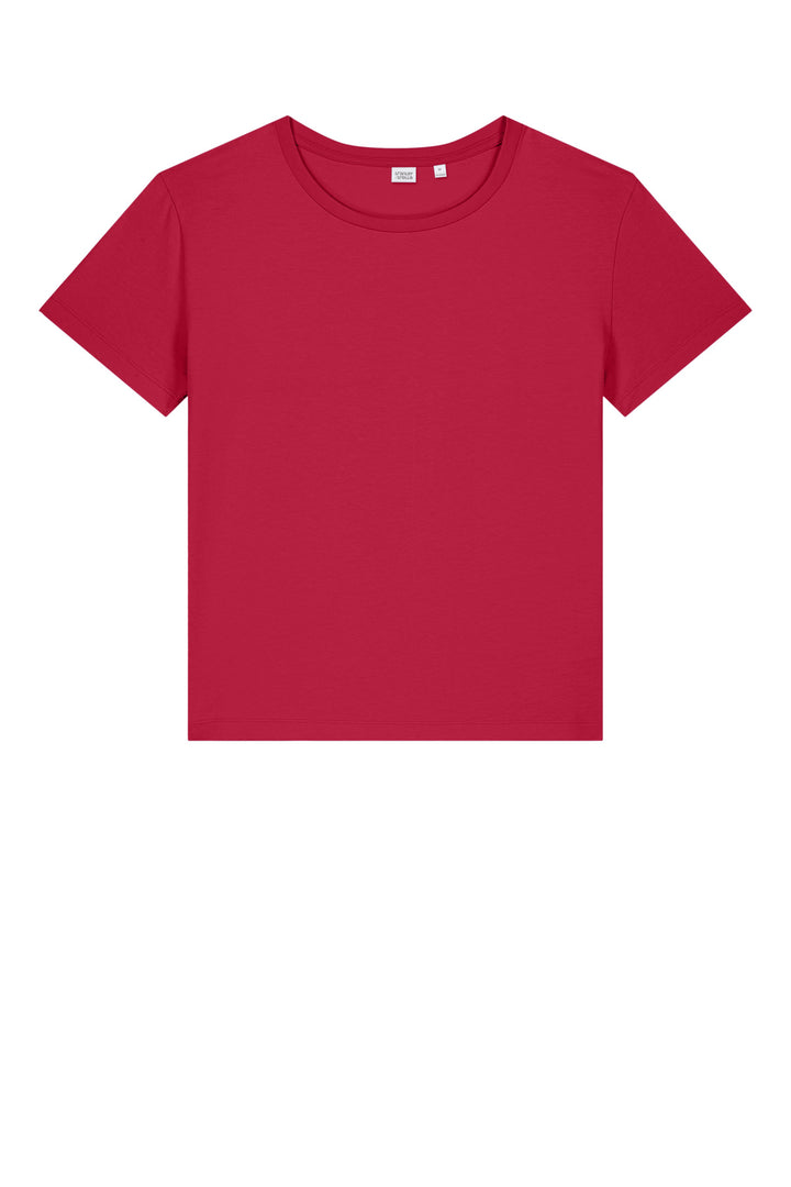 Front View of Red Stanley/Stella Women's Stella Serena Scoop Neck Tee SXW008