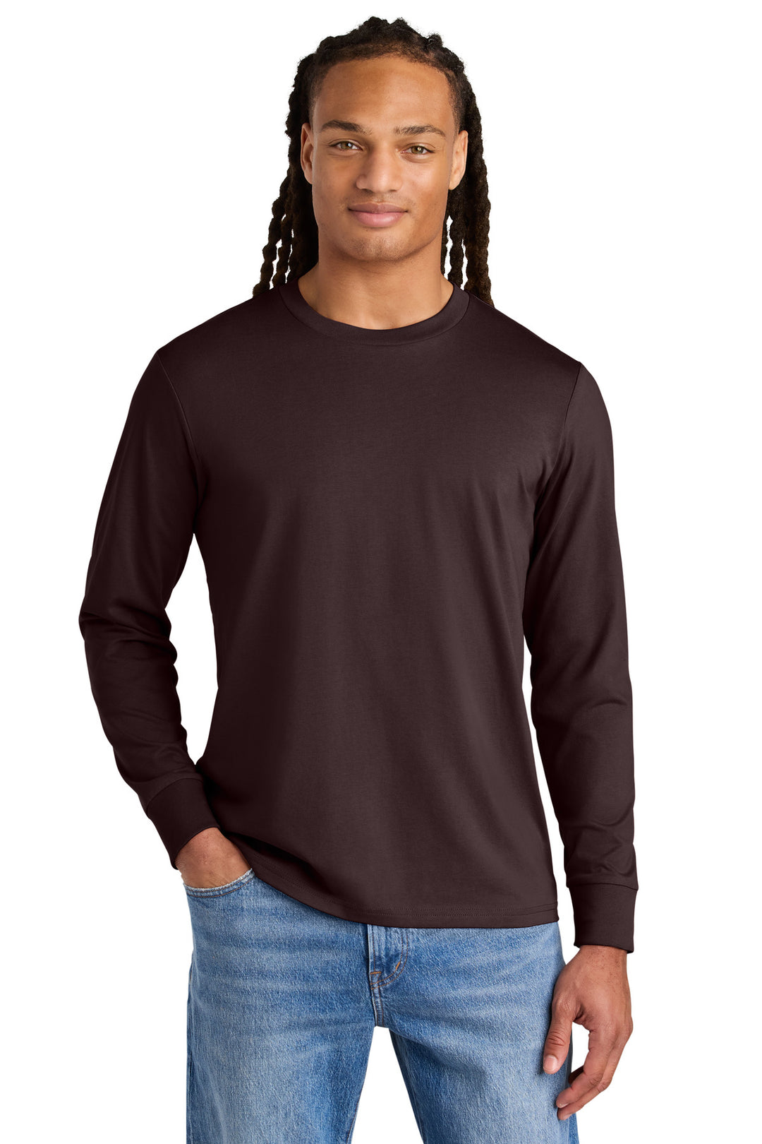 Front View of RedBrown Stanley/Stella Unisex Creator 2.0 Long Sleeve Tee SXU022
