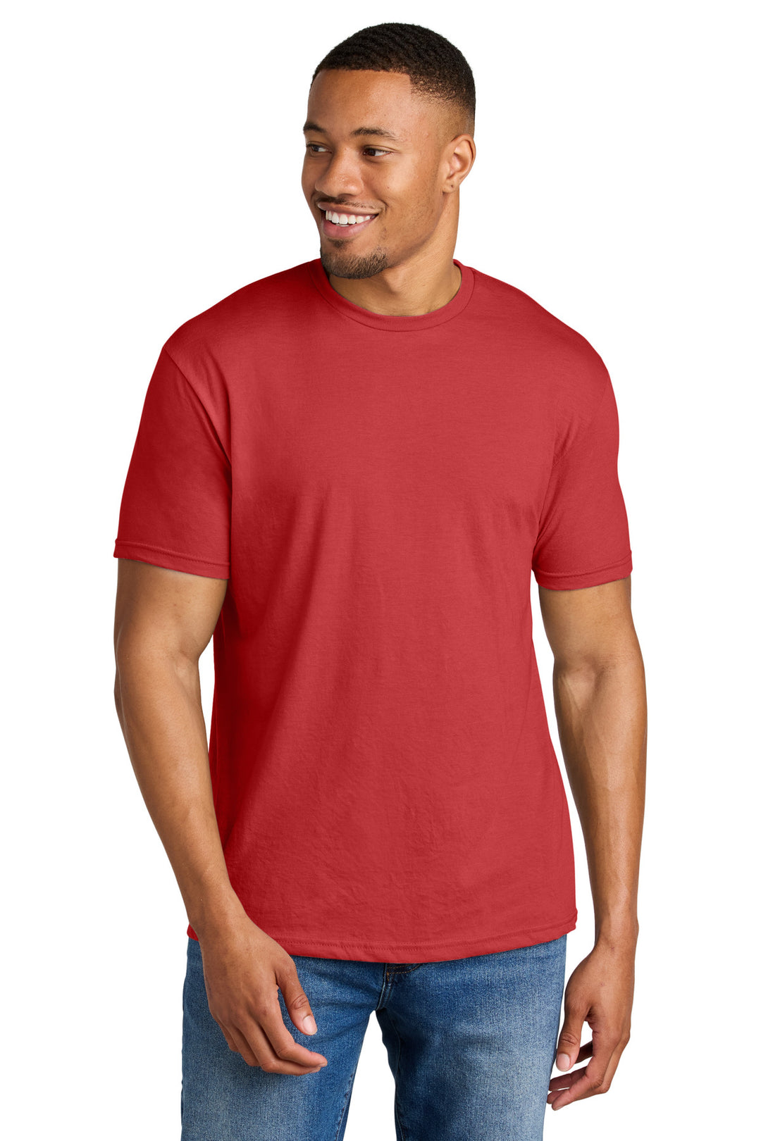 Front View of RedMist Gildan Softstyle CVC Tee 64000CVC
