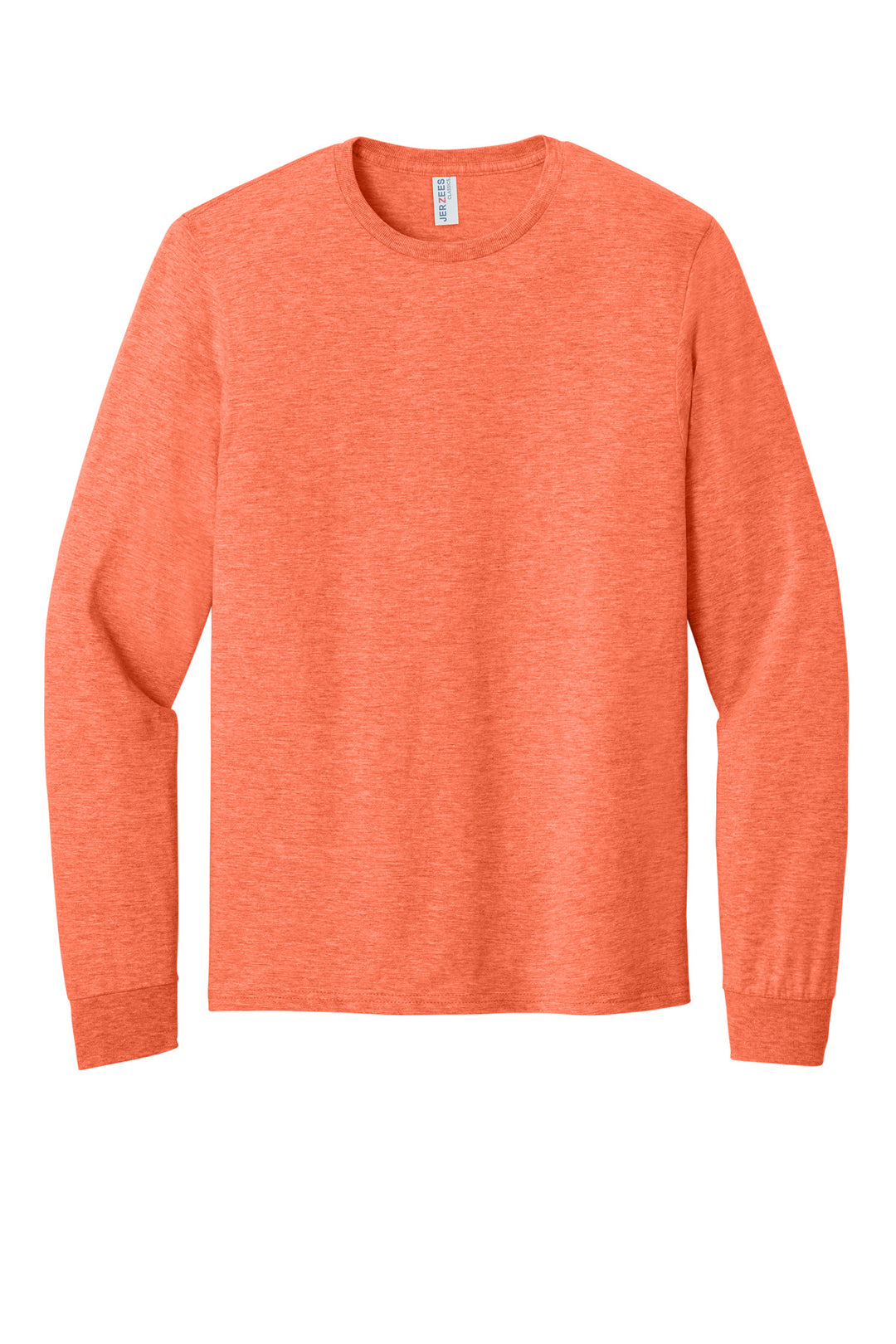 Front View of RetHtCoral Jerzees Classics Unisex Cotton Long Sleeve T-Shirt 363L
