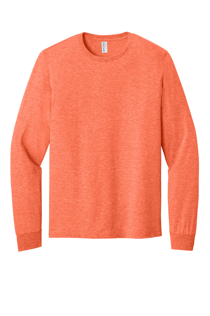 Front View of RetHtCoral Jerzees Classics Unisex Cotton Long Sleeve T-Shirt 363L