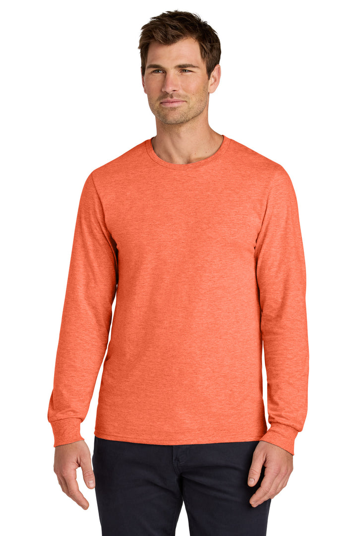 Front View of RetHtCoral Jerzees Classics Unisex Cotton Long Sleeve T-Shirt 363L