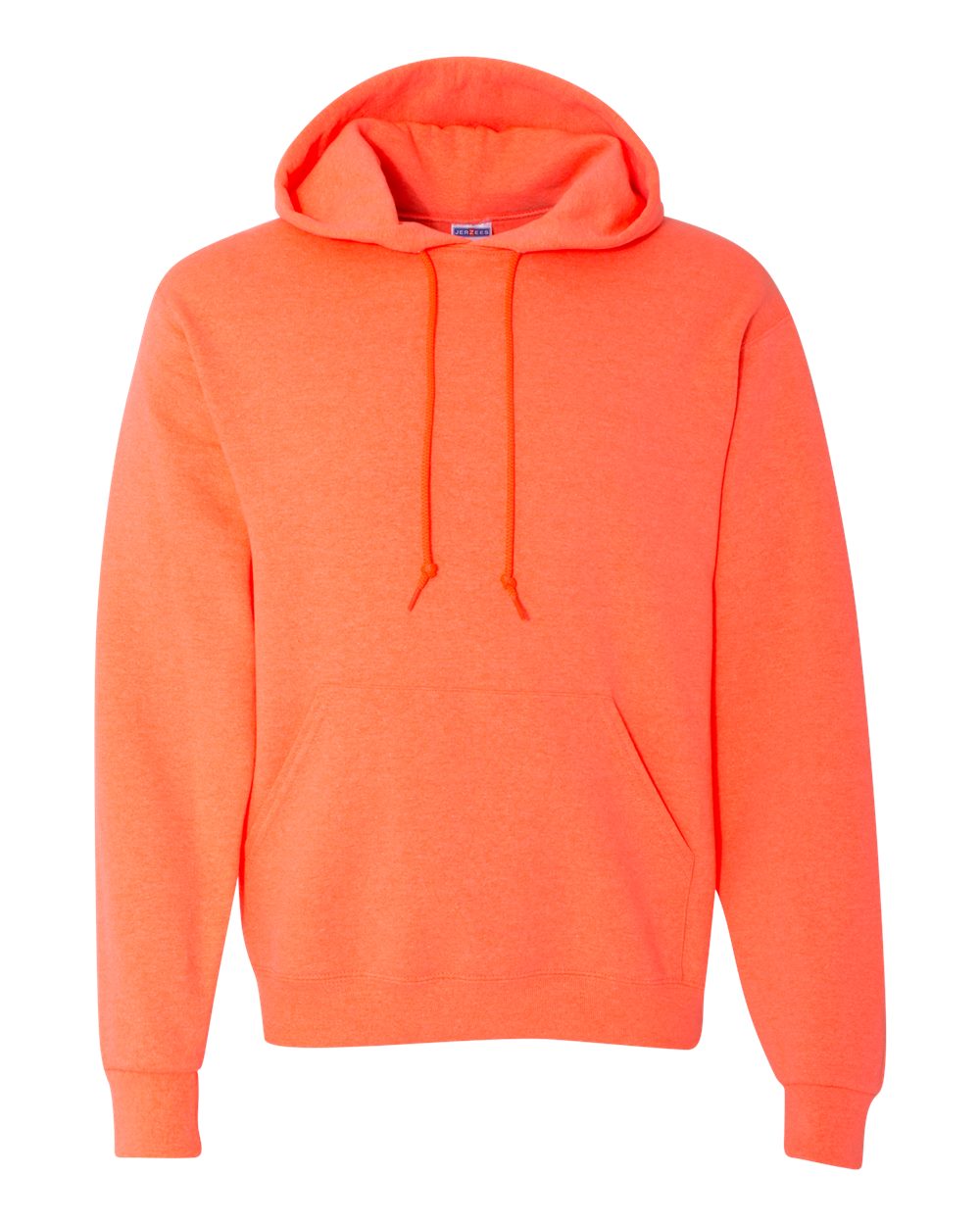 Front View of Retro Heather Coral NuBlend® Hooded Sweatshirt - 996MR