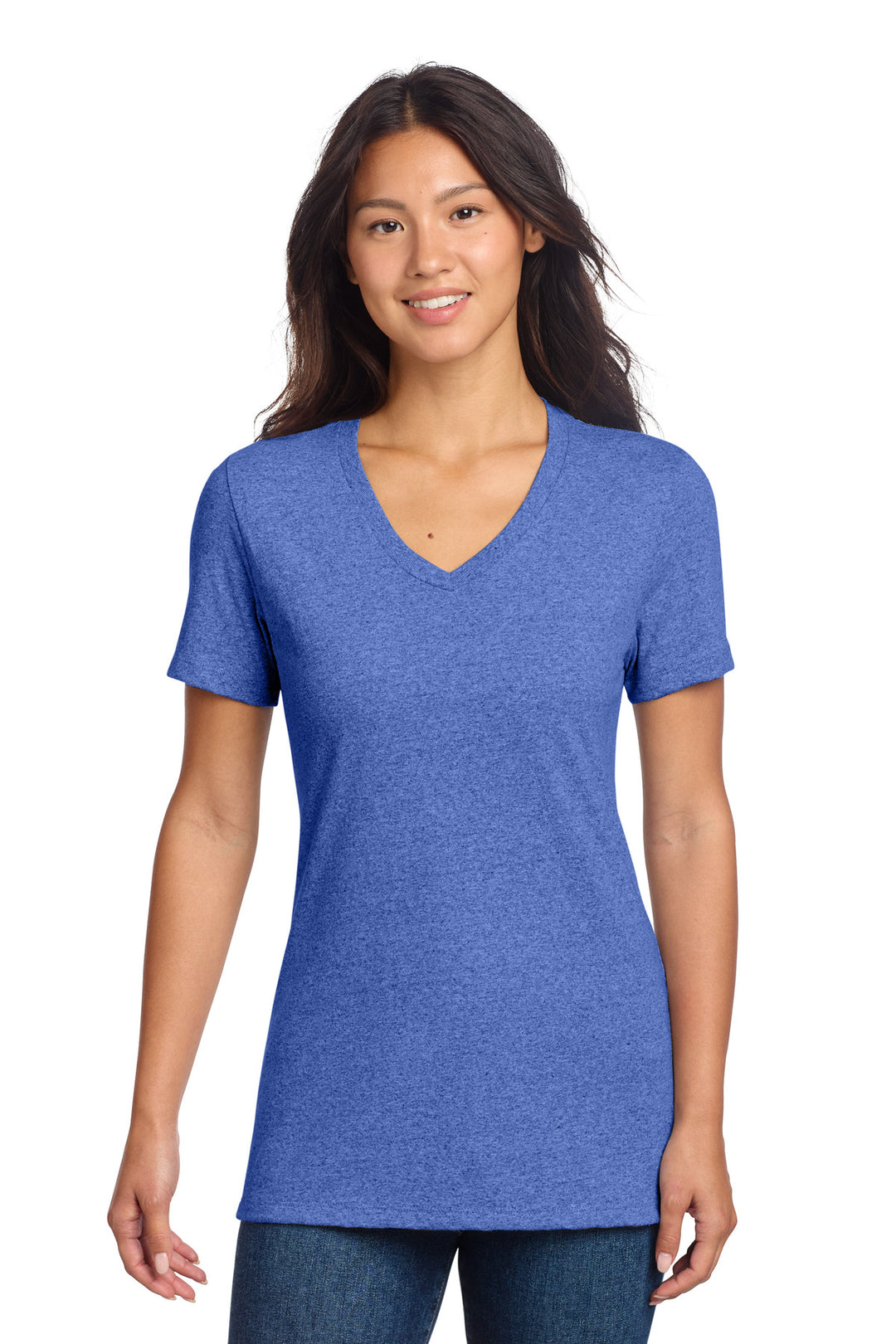 Front View of ReusdRylHt Allmade Women's Recycled Blend V-Neck Tee AL2303