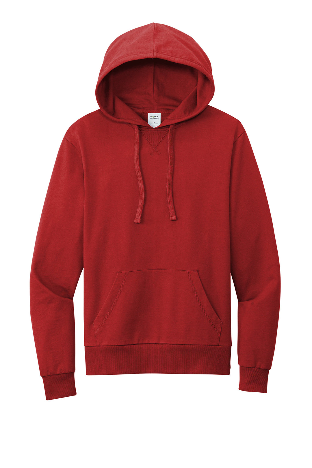 Front View of RevlutnRed Allmade Unisex Organic French Terry Pullover Hoodie AL4000