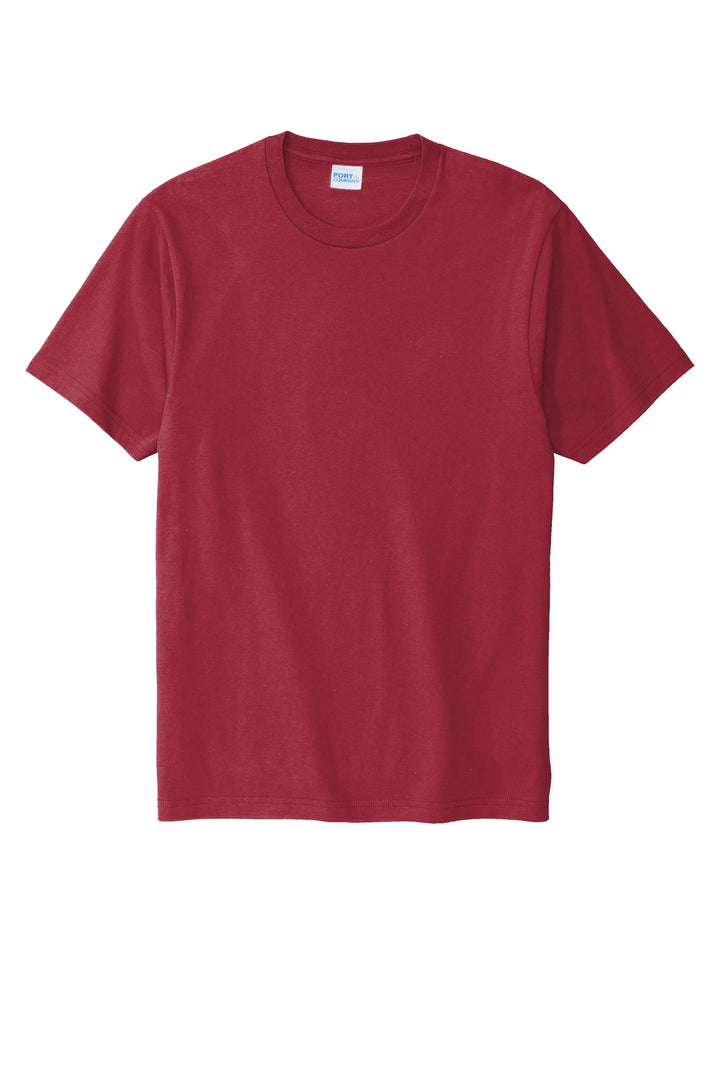 Front View of Rich Red Port & Company Bouncer Tee PC600