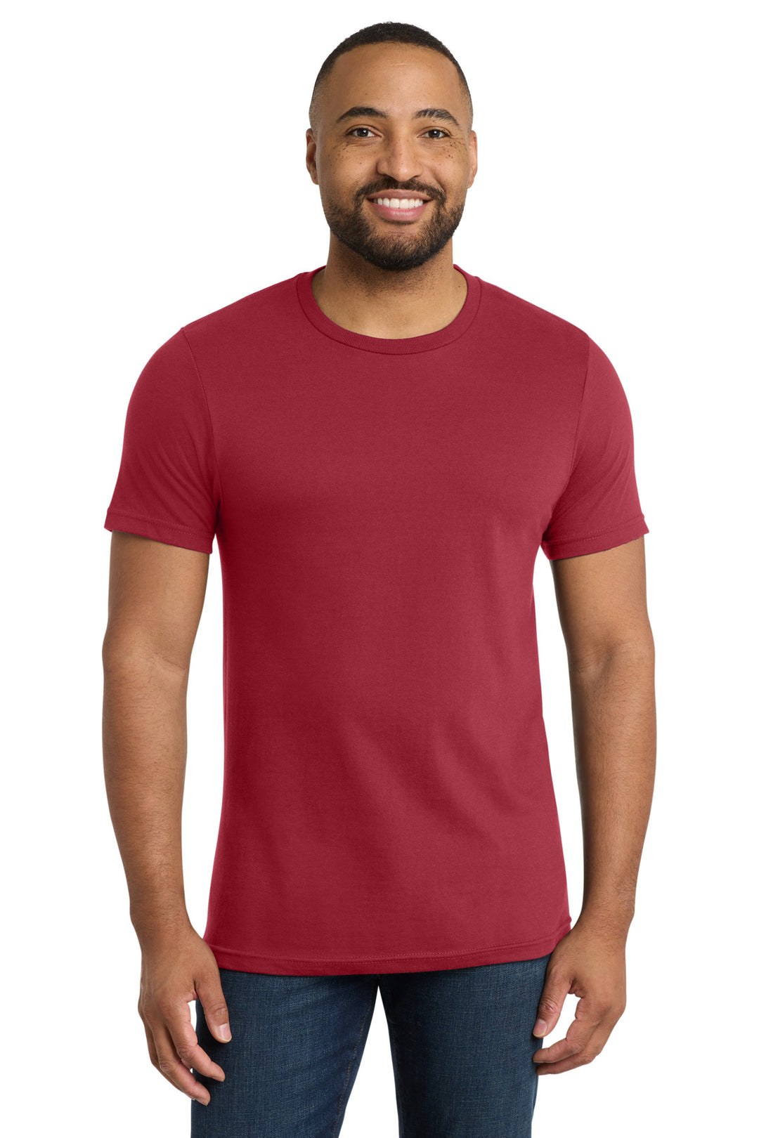 Front View of Rich Red Port & Company Bouncer Tee PC600