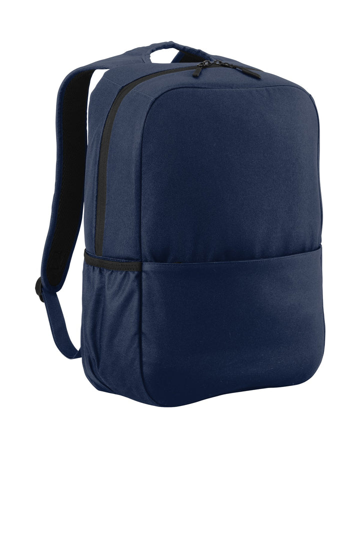 Front View of River Blue Nvy Port Authority Access Square Backpack. BG218