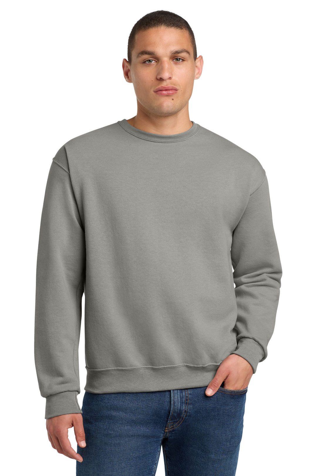 Front View of Rock Jerzees - NuBlend Crewneck Sweatshirt. 562M